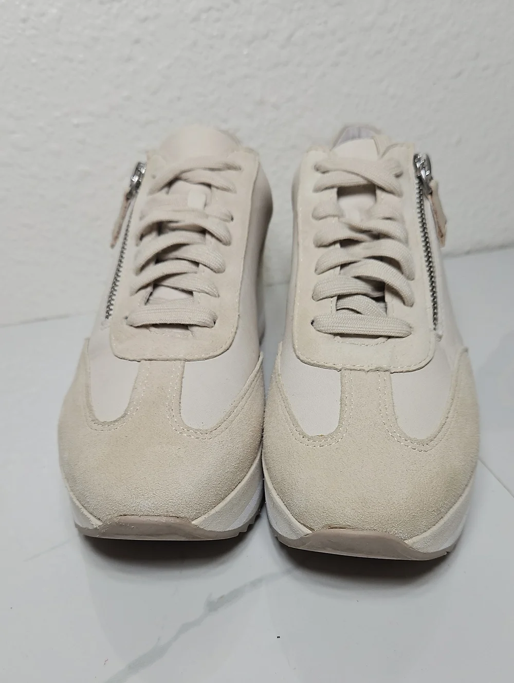Johnston & Murphy Leather Gracie Platform Sneakers With Side Zip Detail